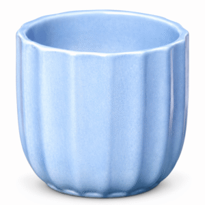 Blue Ribbed Ceramic Planter