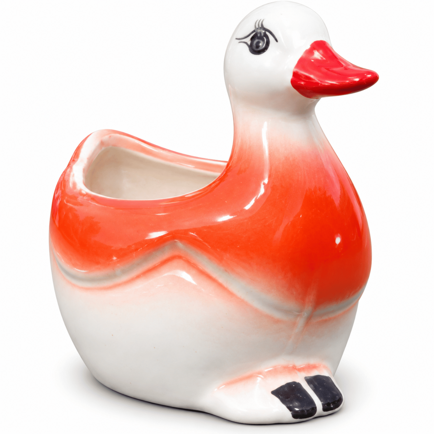 White-Red Swan Planter