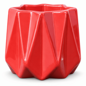 Red Geometric Ceramic Planter